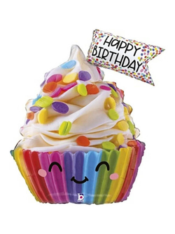 Шар (31""/79 см) Фигура, Счастливый кексик, Радужный, 1 шт. А150