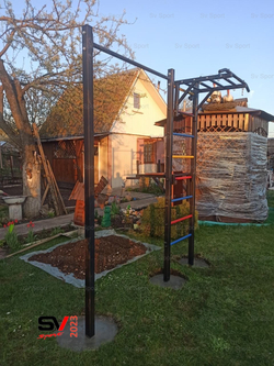 Монтаж уличной шведской стенки Sv Sport (3 вертикальных столба)