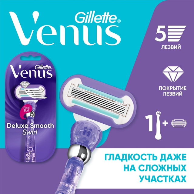 Женская бритва Gillette Venus Swirl с одной кассетой