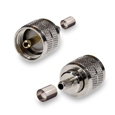 ВЧ разъем UHF-типа: вилка (папа). R=50 Ом. Под кабель RG6  (7 мм).