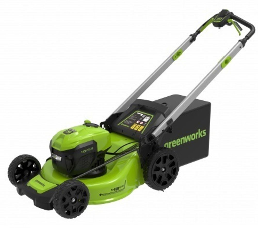 Аккумуляторная самоходная газонокосилка Greenworks GD40LM48SPK5, 2517407UG.40v, 48 см, АКБ 5 А·ч и ЗУ