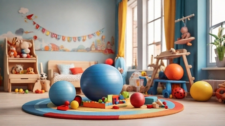 Упражнения на фитболе для детей 1-6 месяцев