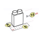 Элемент прозрачный высокий 9x4,5x15 см для конструктора 7,5"