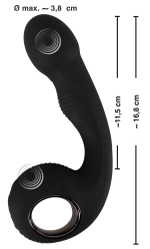 Черный силиконовый вибратор G & P-Spot Vibrator - 16,8 см. (Цвет: черный)