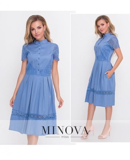Платье 1098-3-синий Minova Фото 2