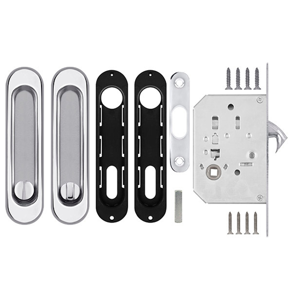Защелка с ручками для раздвижных дверей Soft LINE SL-011 CP
