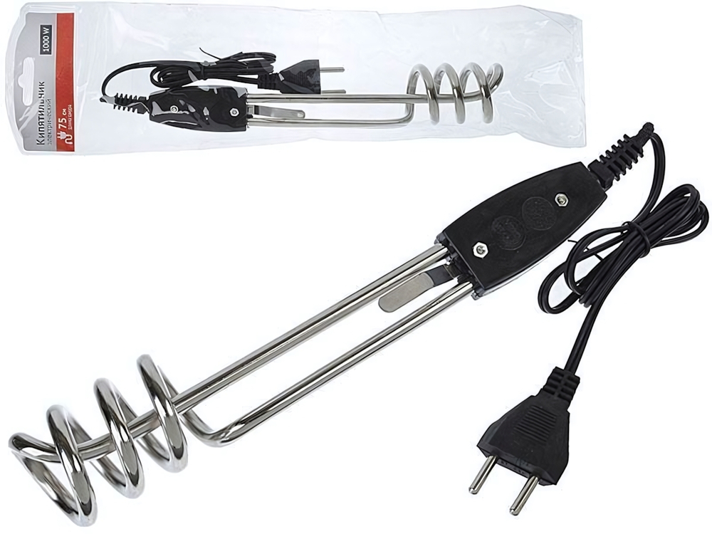 Кипятильник (1000Вт) 220В шнур 75см