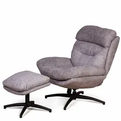 Кресло-качалка с оттоманкой Magnus, серое