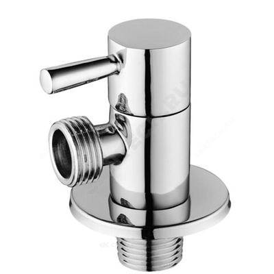 Клапан (вентиль) латунь бытовой хром угловой с отражателем 1073 G1/2"х3/4" Ру16 НР флажок Aquasfera 1073-02