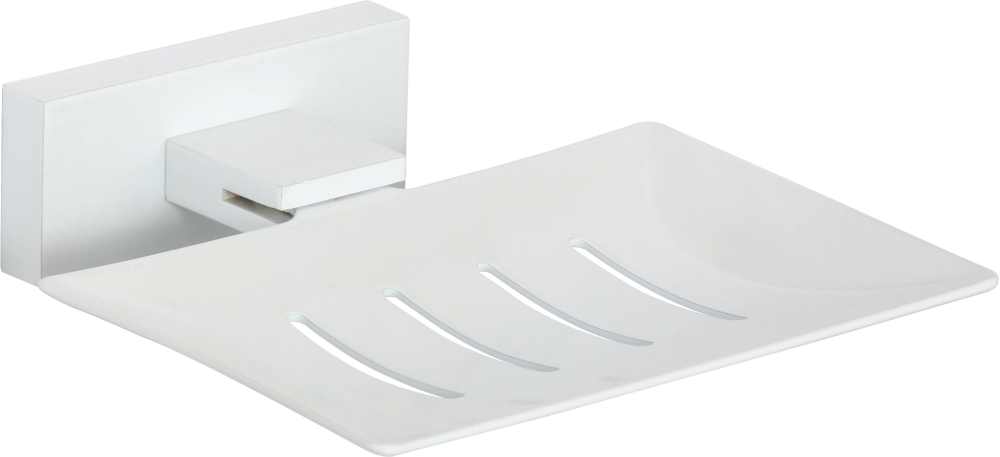 88021-F Мыльница настенная металл. (БЕЛЫЙ) GANZER (20/1шт)