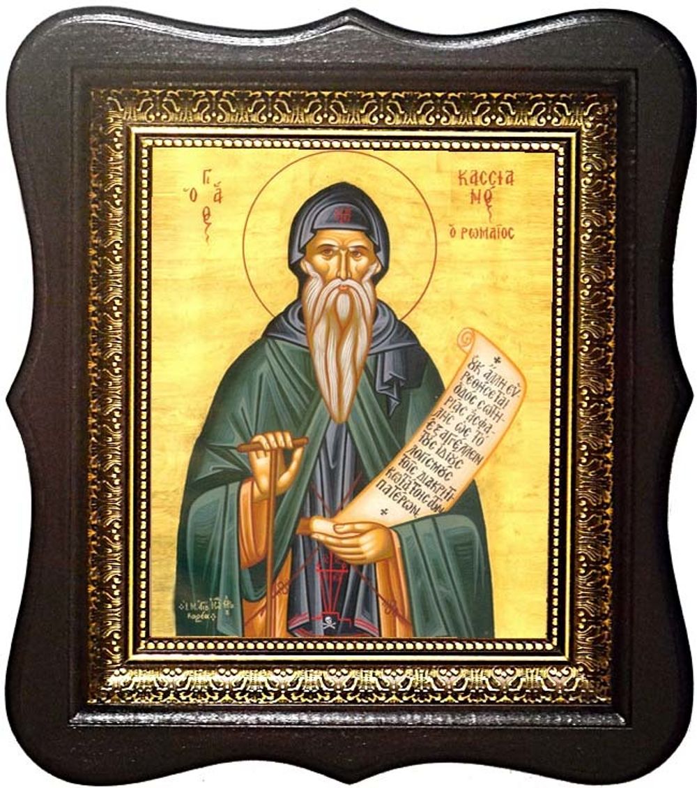 Иоанн Кассиан Римлянин преподобный. Икона на холсте.