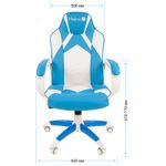 Кресло игровое Helmi HL-S17 "Arrow", экокожа, белая/синяя, механизм качания