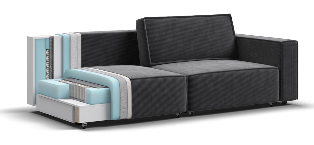 Диван BOSS SOFT MODOOL Вельвет CORD графит