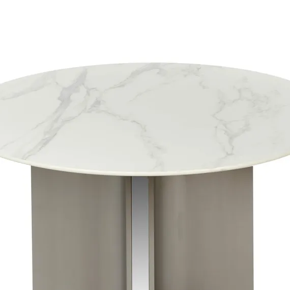 Обеденный стол Helixia Ø120 см, белая керамика