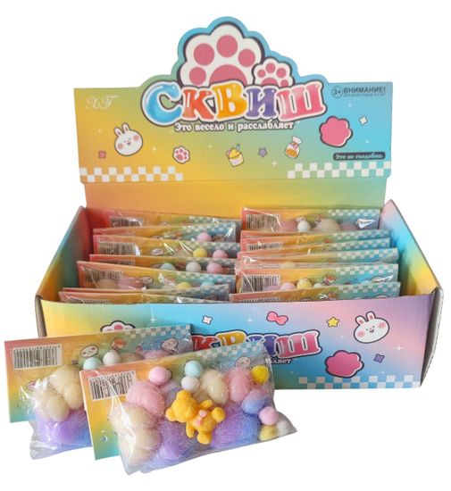 Сквиш лапка мохнатая 2в1 с мишкой