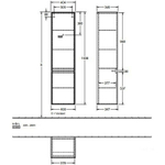 Шкаф-пенал Villeroy&Boch Collaro 40 C033L1PD подвесной Black Matt Lacquer