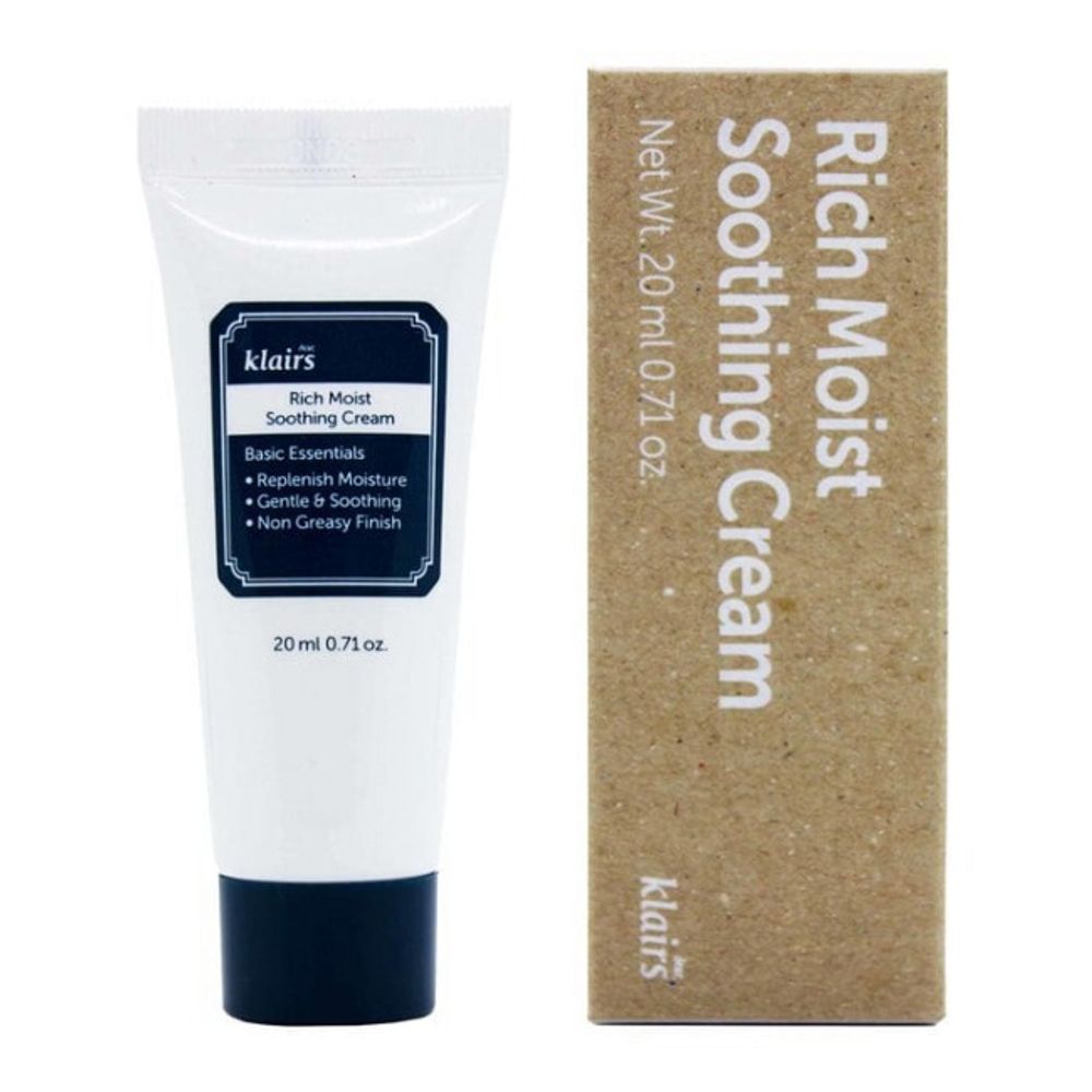 DEAR, KLAIRS Увлажняющий крем для лица MINI Rich Moist Sooting Cream (20 мл)
