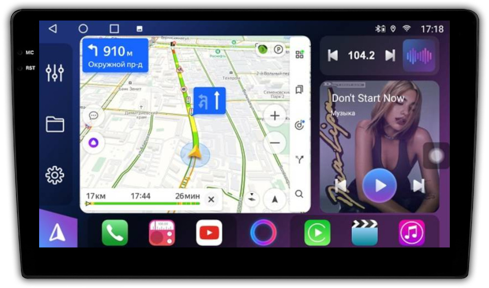 Магнитола для KIA Ceed 1 2006-2009 - FarCar 3007M монитор 9.5" QLED на Android 14, TS18, CarPlay, 4G SIM-слот