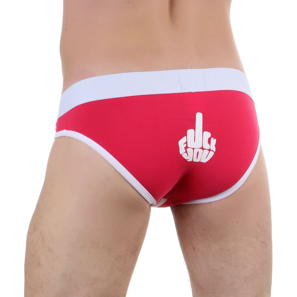 Мужские трусы слипы красные &quot;Fuck you&quot; Boefje