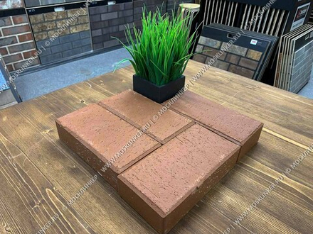 ЛСР,  Темно-красный Эдинбург, 200x100x50 - Клинкерная тротуарная брусчатка