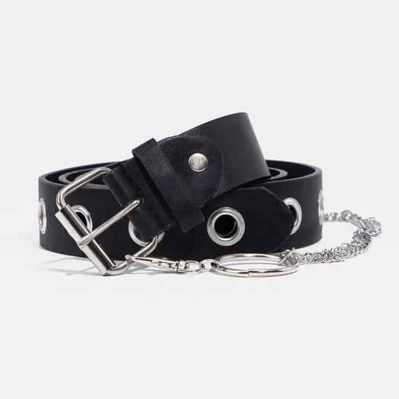 Ремень женский, ширина 3,5 см, винт, пряжка металл, цвет чёрный