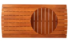 Керамический гриль Big Green Egg XL XLarge (очень большой), 61 см на столе из дуба