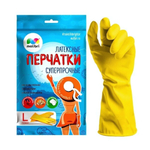 Перчатки латексные MALIBRI унив. с хлопк. напылением "Суперпрочные" Цвет Желтый, Размер: L
