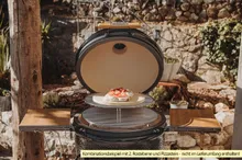 Керамический угольный гриль Monolith One, 43 см, чёрный, с ножками и столиками