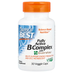 Doctor's Best, комплекс активных витаминов B с Quatrefolic, 30 вегетарианских капсул