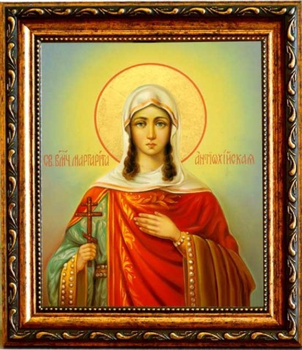Маргарита (Марина) Антиохийская великомученица. Икона на холсте.