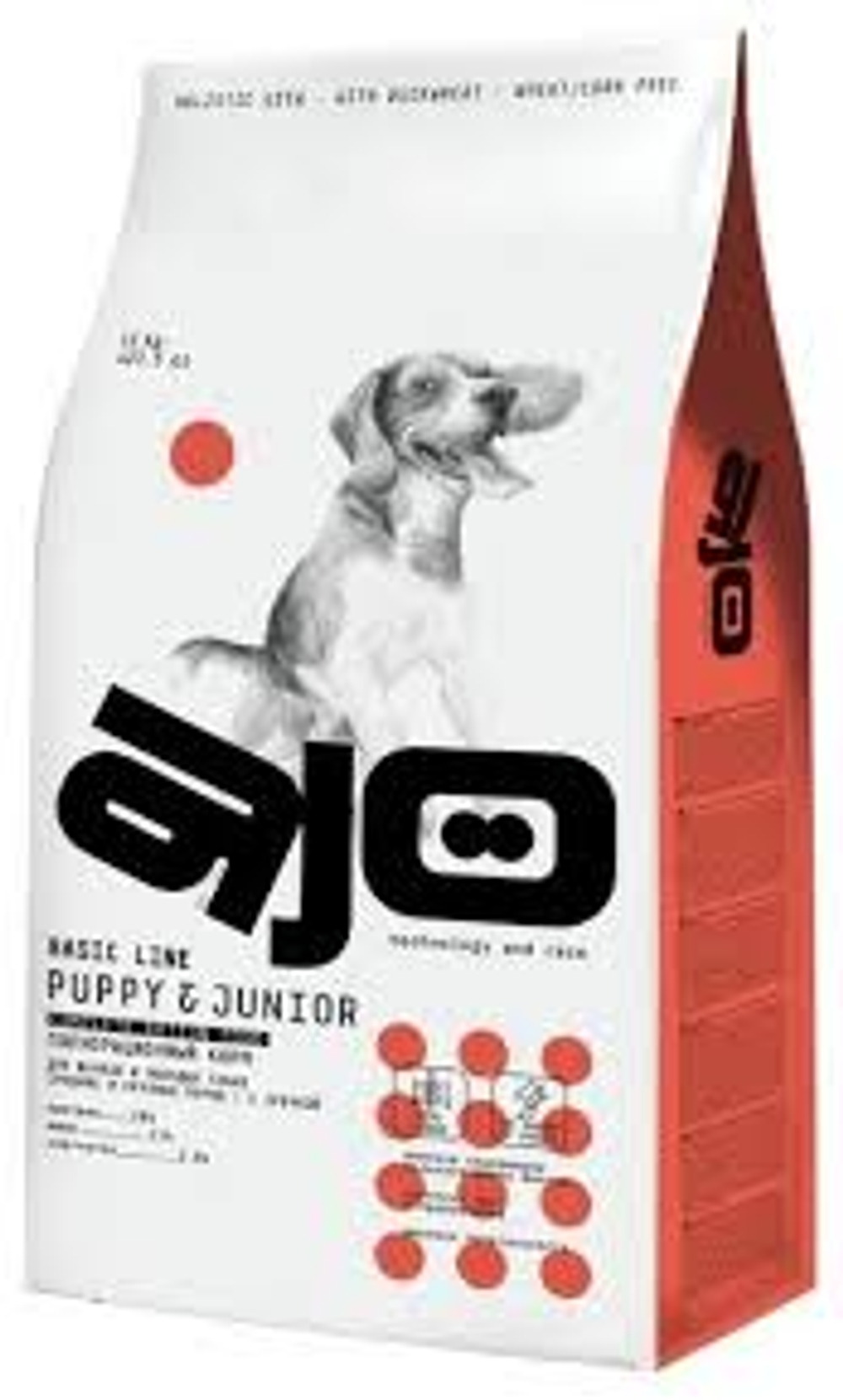 AJO Dog PUPPY & JUNIOR для щенков и мол. собак средних и крупных пород 12 кг