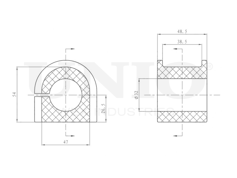 Втулка переднего стабилизатора UNIO RMP-10109