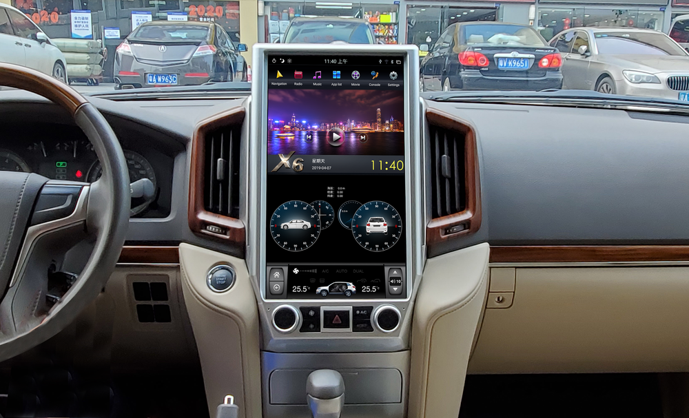 Магнитола для Toyota Land Cruiser 200 2015-2021 (без JBL) - Carmedia ZF-1829L-GE "Тесла-стиль" монитор 16"! на Android 13, 8/128Гб, CarPlay, 4G SIM-слот