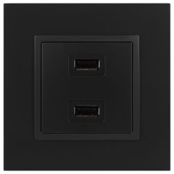 14-4110-05 ЭРА Устройство зарядное USB, 230В/5В-2100мА, IP20, Эра Elegance, антрацит
