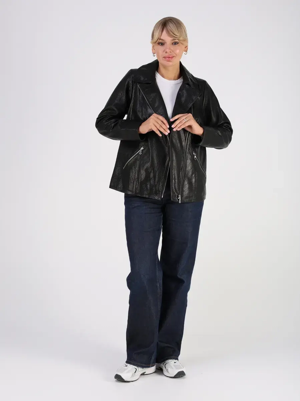 Кожаная куртка демисезонная косуха