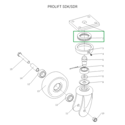 Опорный подшипник для штабелеров SDR/SDK1645, 1656 (260*180*27 мм)