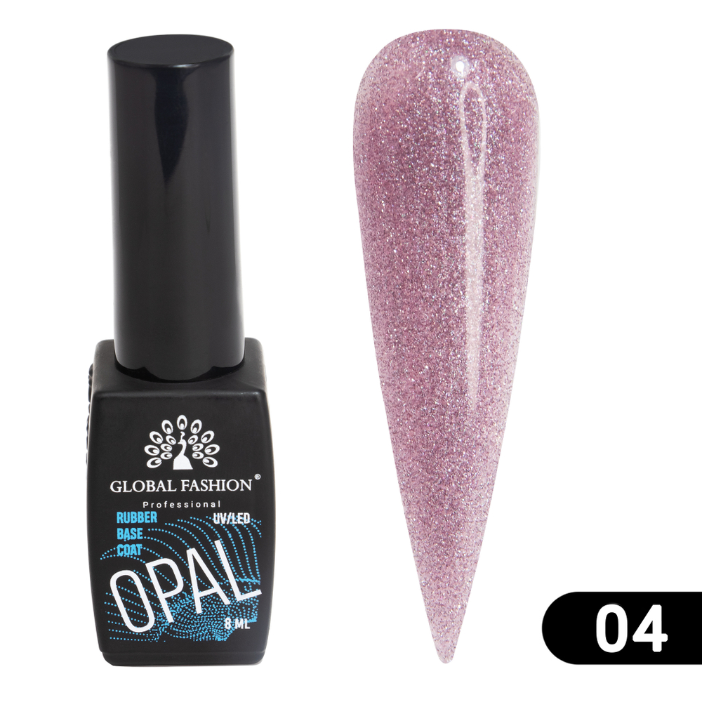 КАУЧУКОВАЯ БАЗА DISCO OPAL СВЕТООТРАЖАЮЩАЯ GLOBAL FASHION 8 МЛ, 04