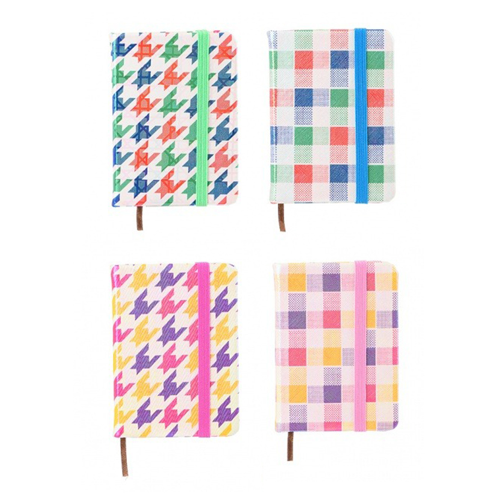 Ежедневник Basir на резинке, формат А7, серия "Геометрия" переплет 7БЦ, 10*7 см, 100 листов, ассорти