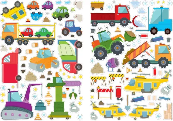 600 наклеек. Техника