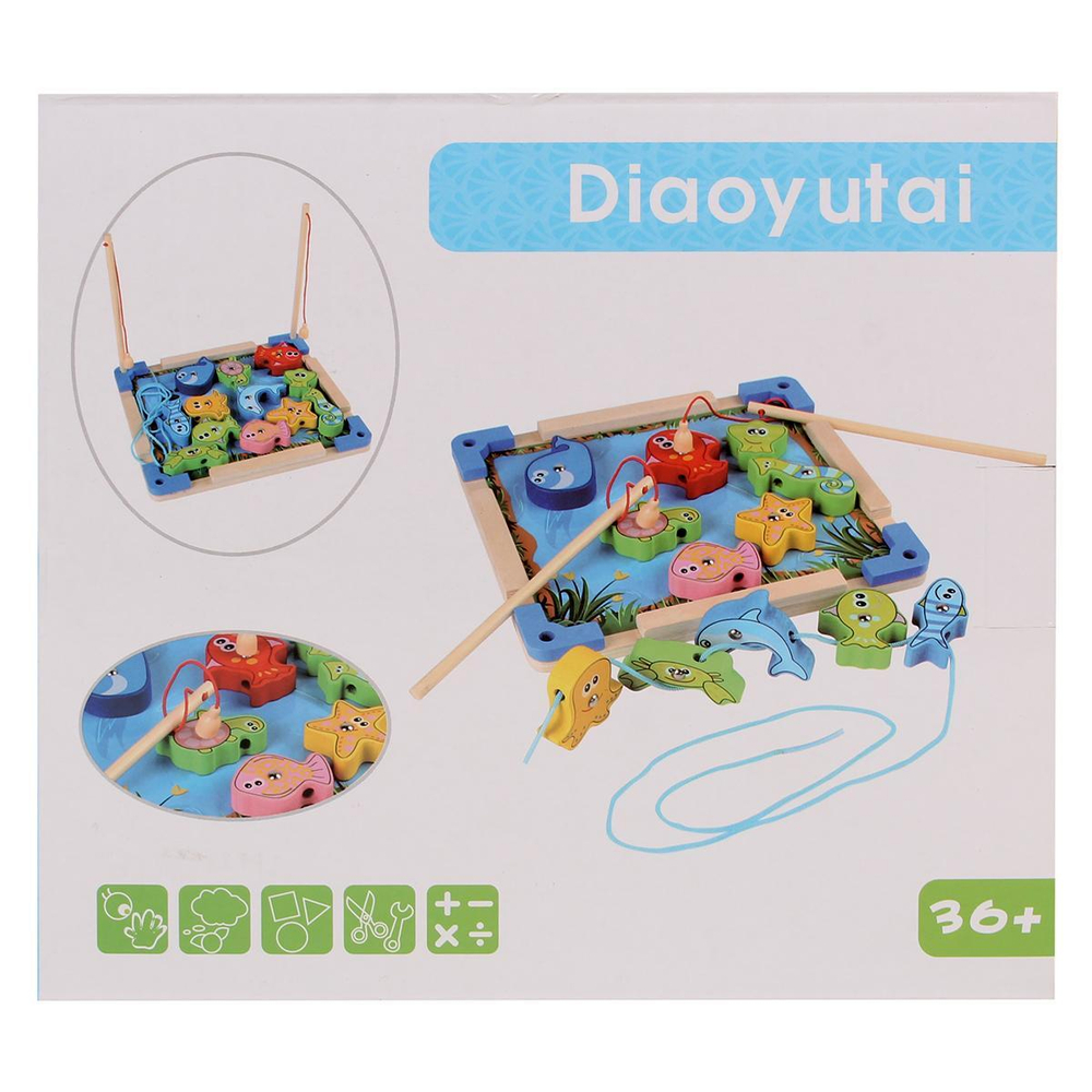 Развивающая игрушка деревянная Рыбалка, коробка C-41937