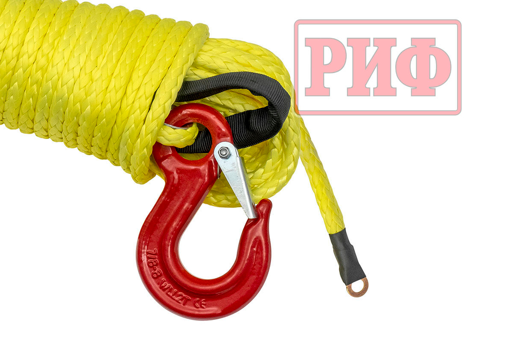 Трос для лебёдки синтетический 8 мм/15 м (готовый) РИФ