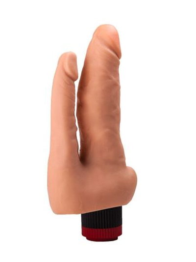 Двойной гелевый вибратор телесного цвета - 17 см. (Цвет: телесный)