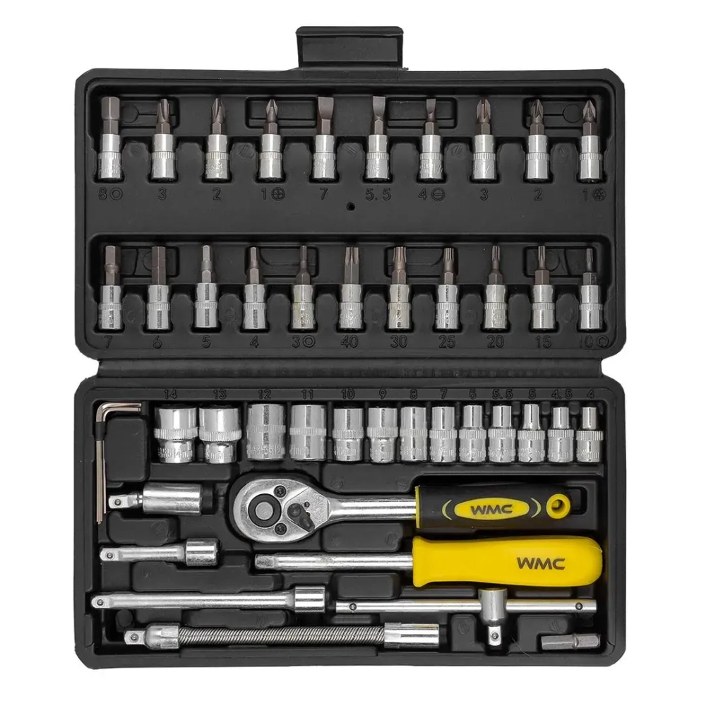 Набор инструментов 46пр. 1/4''(6гр.) (4-14мм) WMC TOOLS WMC-2462-5(New)