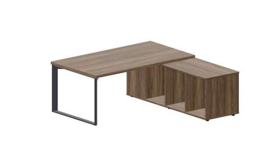 Стол Fortum на опорной сервисной тумбе (правый) 180(+0/15/30)х180х74см