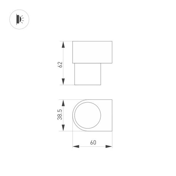 Настенный светодиодный светильник Arlight SP-Spicy-Wall-Mini-S60x39-3W Warm3000 035542