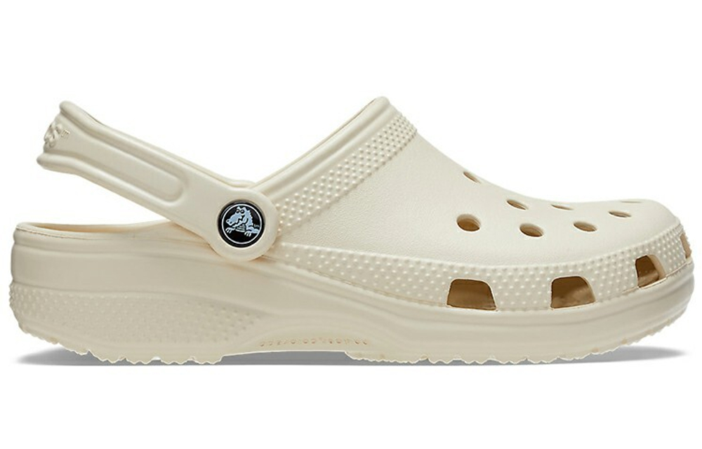 Crocs classic non-slip wear-resistant hole shoes for men and women with the same bone white