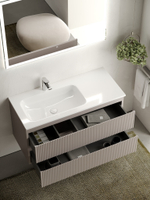 Тумба с раковиной Sancos Snob R 100 см SNR100LSM левая, doha soft