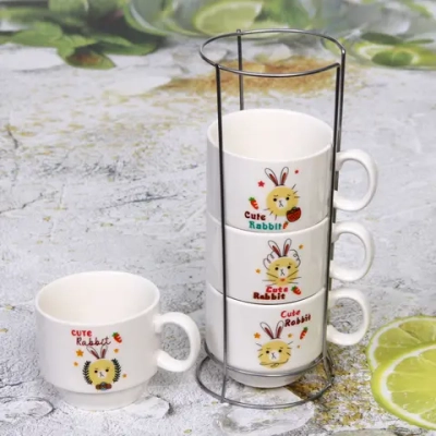 Набор кружек на стойке 200мл «Милый зайка»