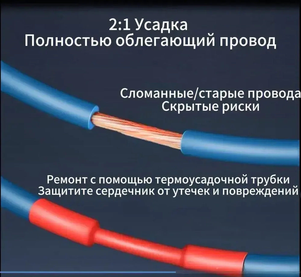 Набор термоусадочных трубок 328 штук (8 размеров)