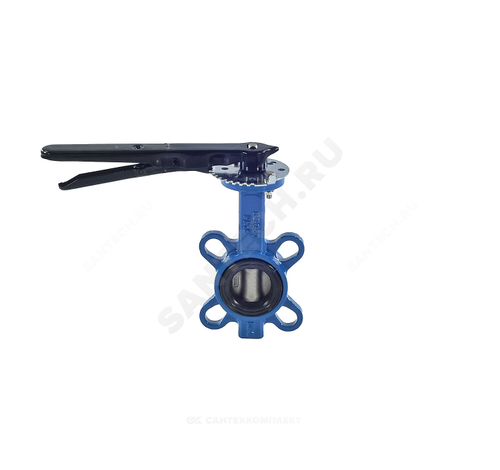 Затвор дисковый поворотный чугун Ду 125 Ру16 межфл с рукояткой диск нерж манжета EPDM EURO Benarmo